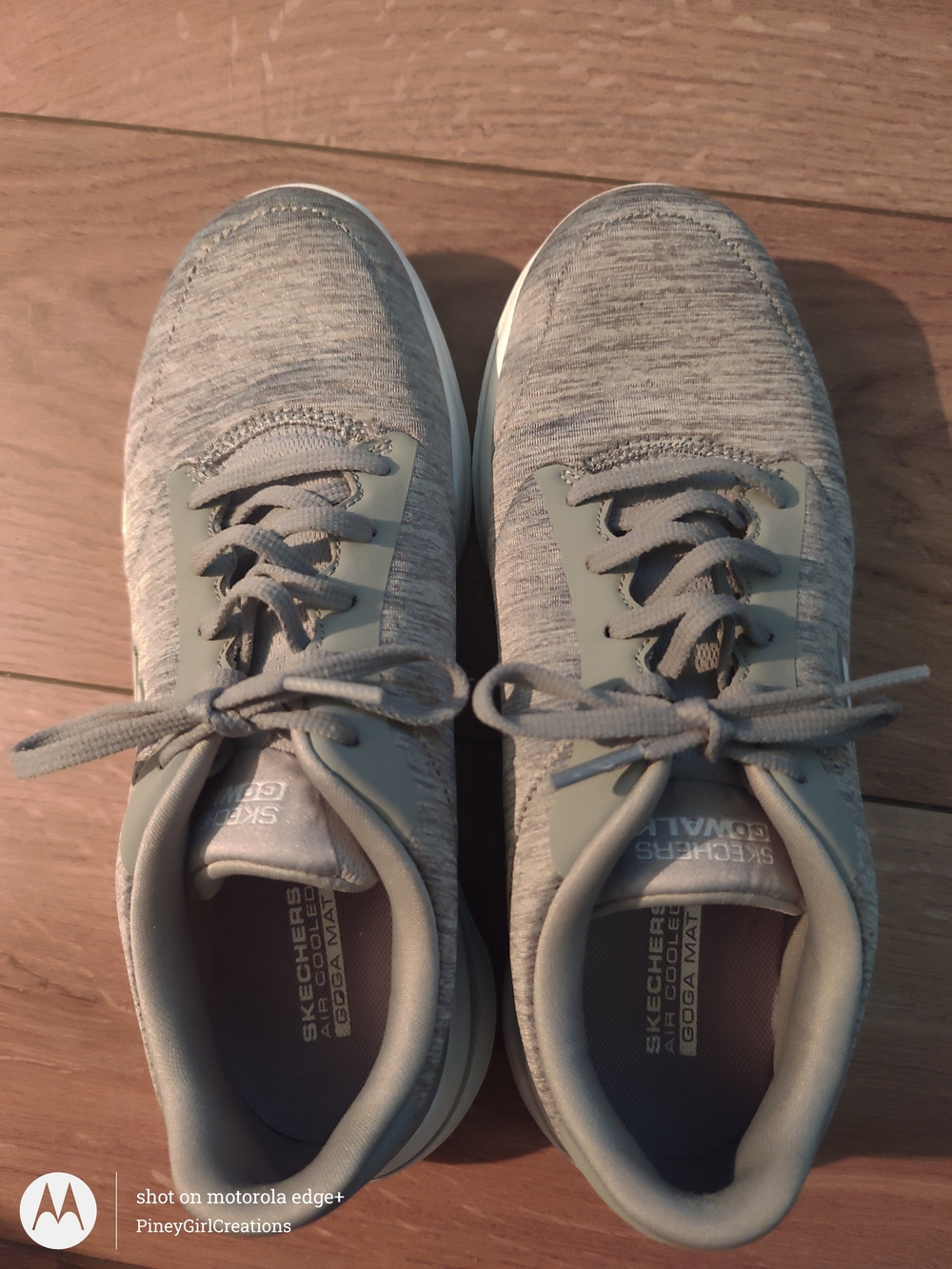 Skechers Gray Knit Lace-Up Sneakers